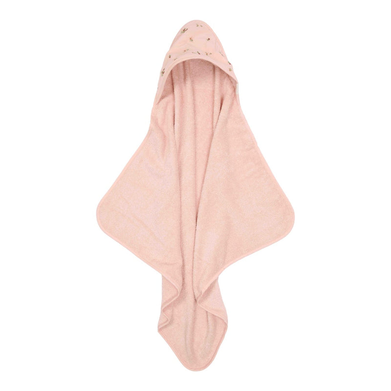Hooded towel Blossom embroidered 75 × 75 cm | Little Dutch