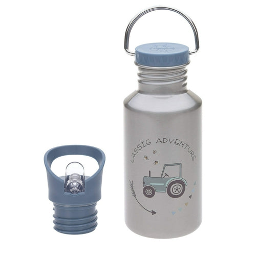Lässig Edelstahl-Trinkflasche Adventure Traktor Blau 500 ml