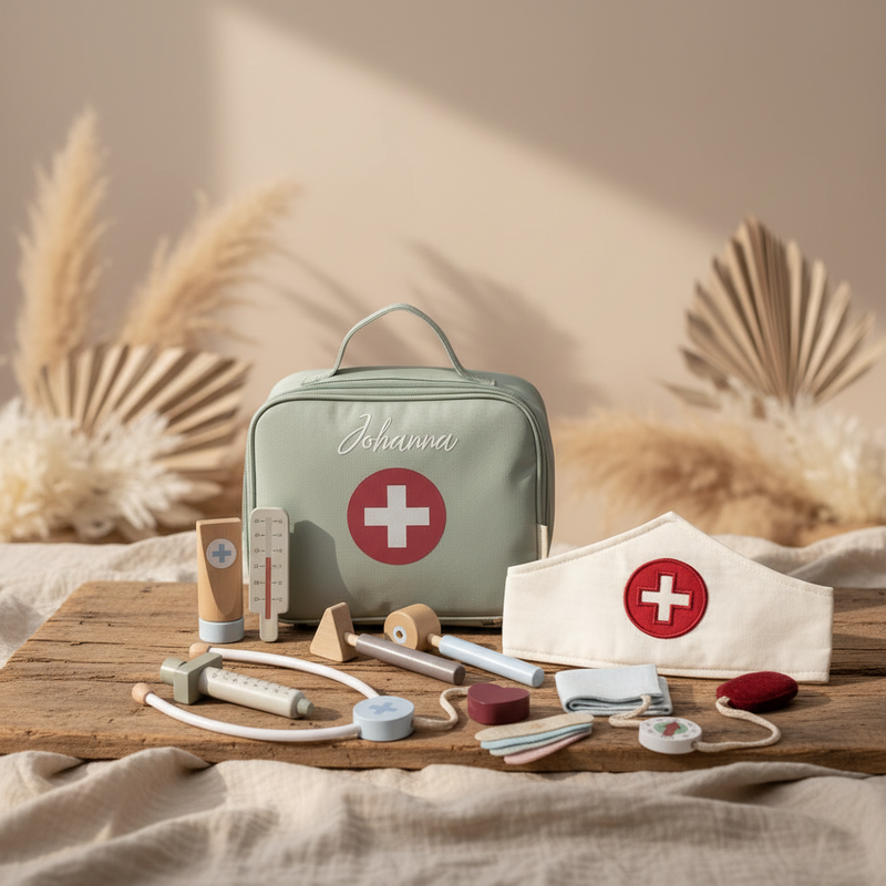 Personalisierter Little Dutch Arztkoffer aus Holz mit Namen