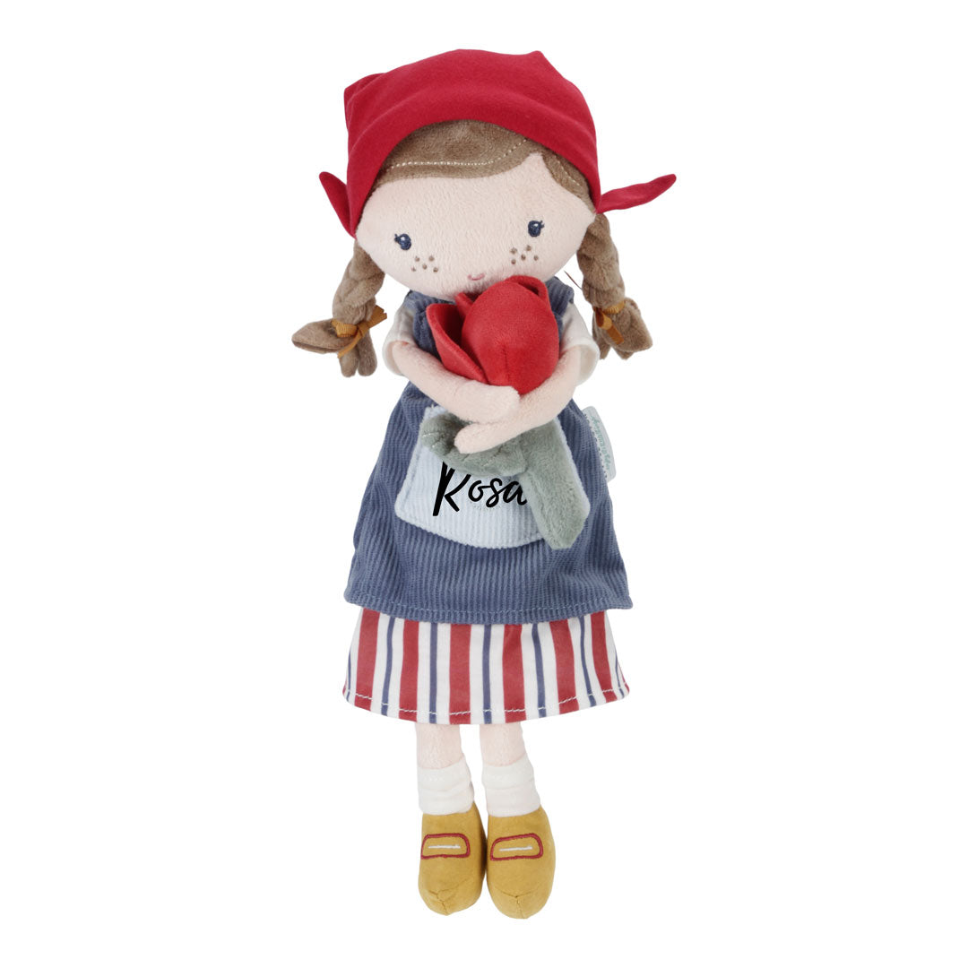 Personalisierte Stoffpuppe Rosa mit Tulpe und Name