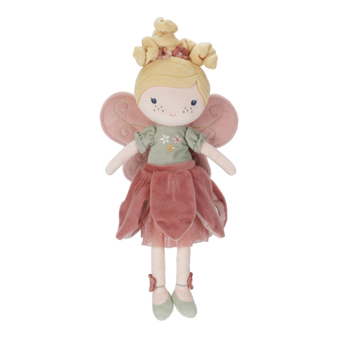 Little Dutch Kuschelpuppe Fee Mila 35 cm Fairy Garden – weiche Plüschfee mit Flügeln als Spielkameradin für Kinder ab 12 Monaten