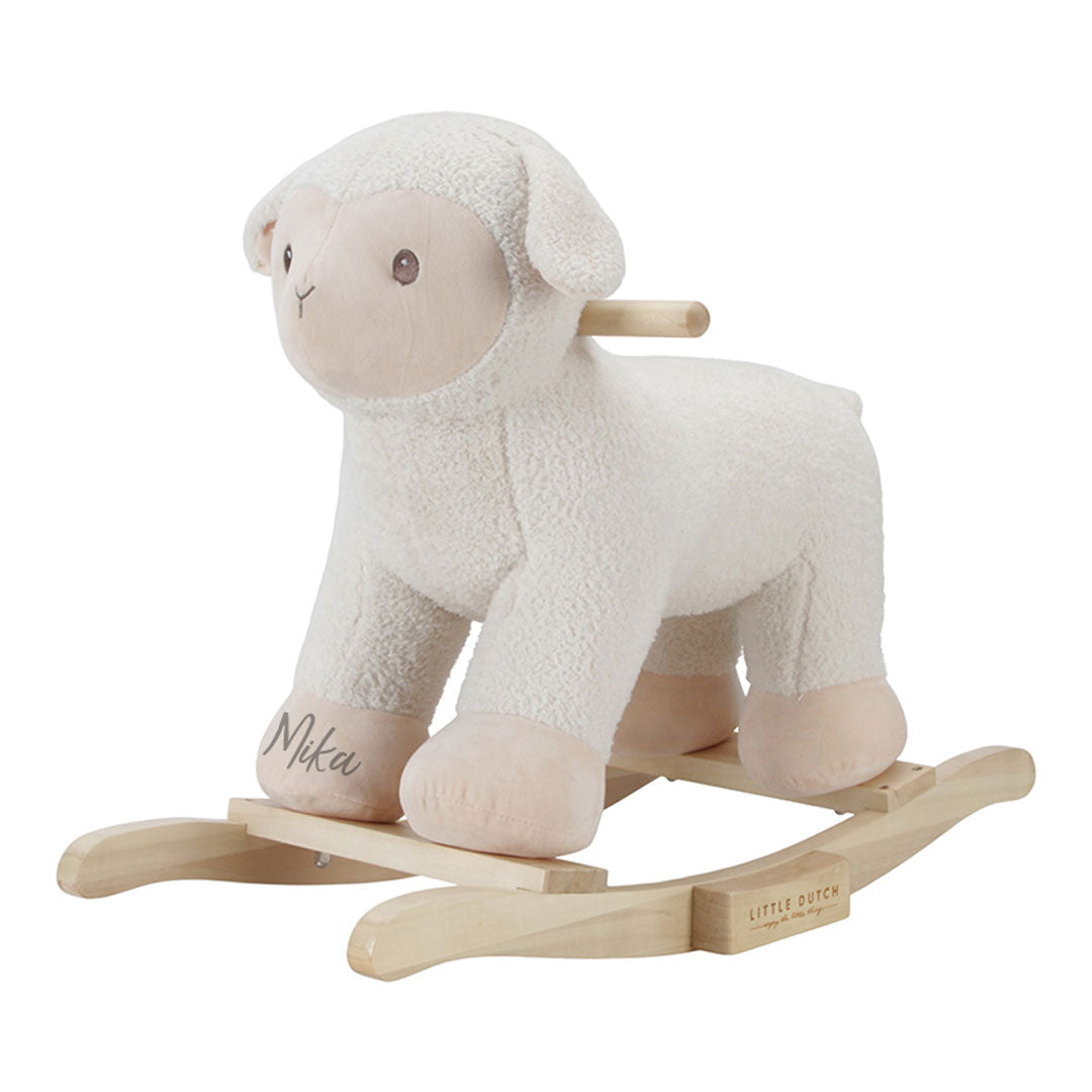Personalisiertes Schaukelschaf Little Farm von Little Dutch – Variante mit Namensplott