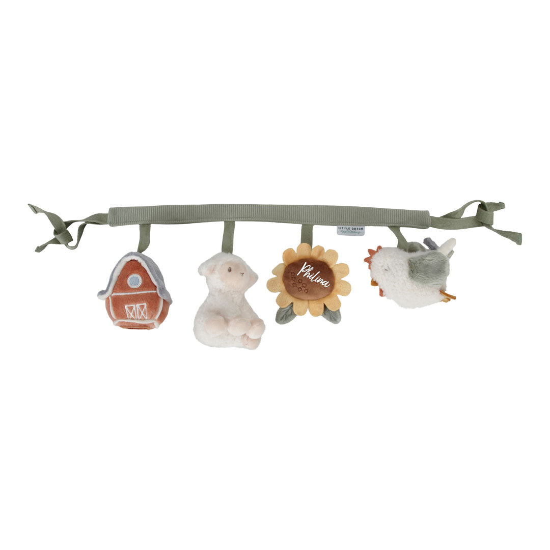 Personalisierte Little Dutch Kinderwagenkette Little Farm mit Name