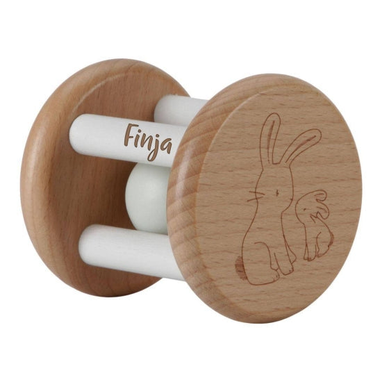 Roll-Rassel Baby Bunny aus Holz – personalisierbar – Little Dutch
