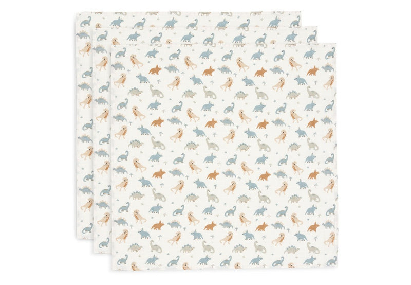 Jollein Musselintücher Roarsome im 3er-Set 70 × 70 cm