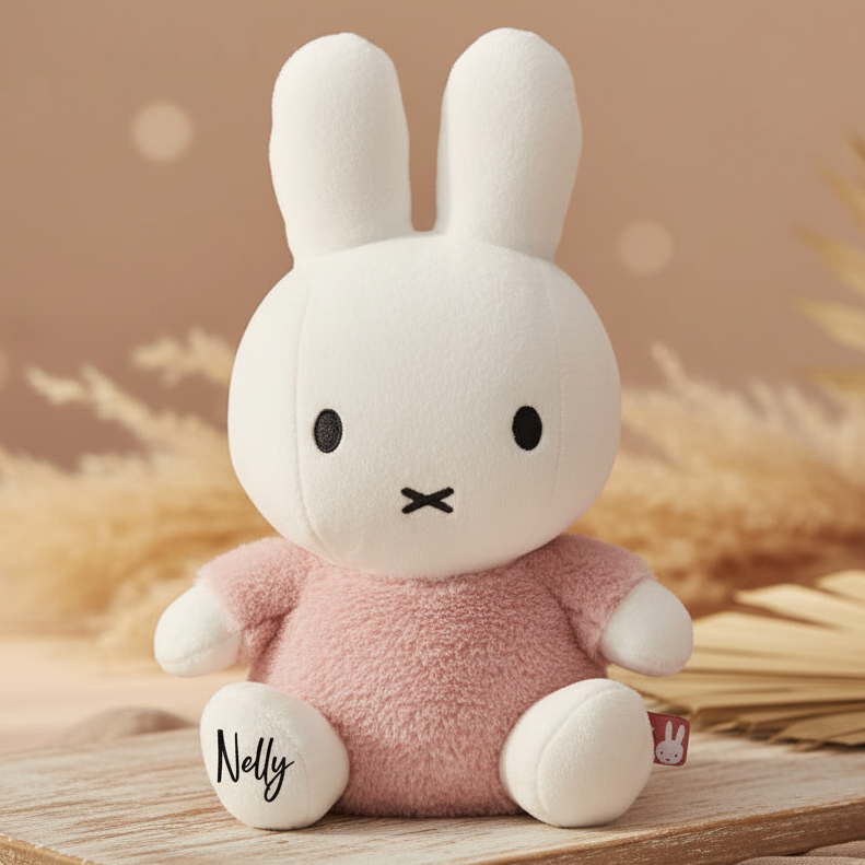 Knuffel konijn Fluffy 25 cm, roze | Miffy x Tiamo