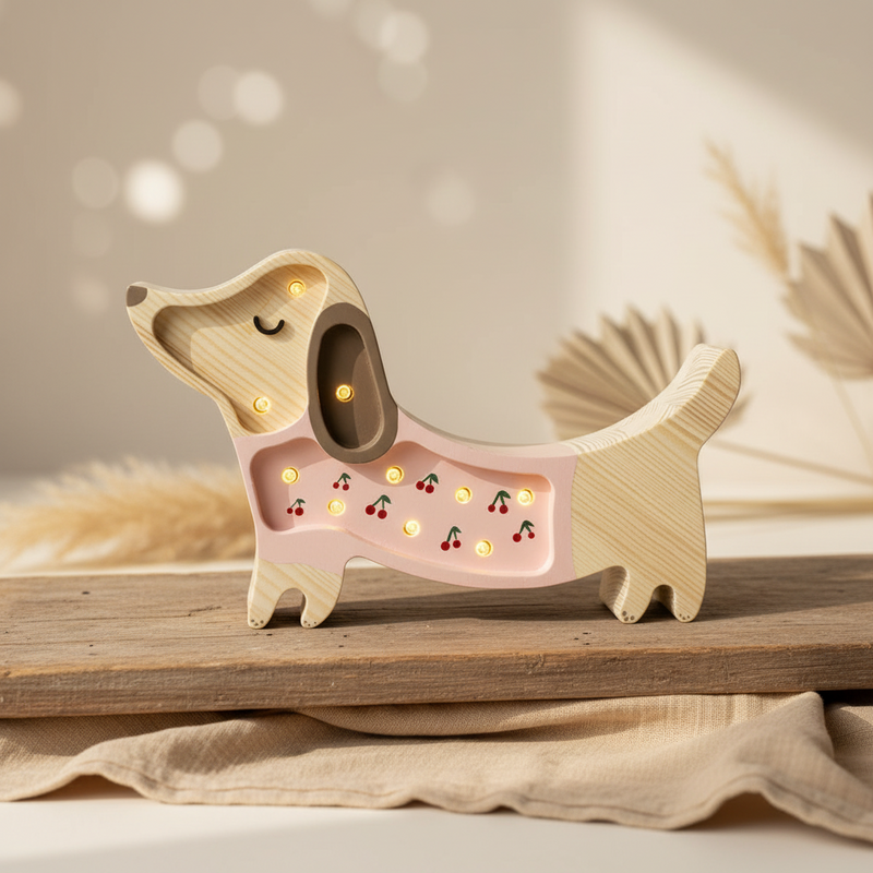 Little Lights Hund Kirschen Mini Nachtlicht Pink