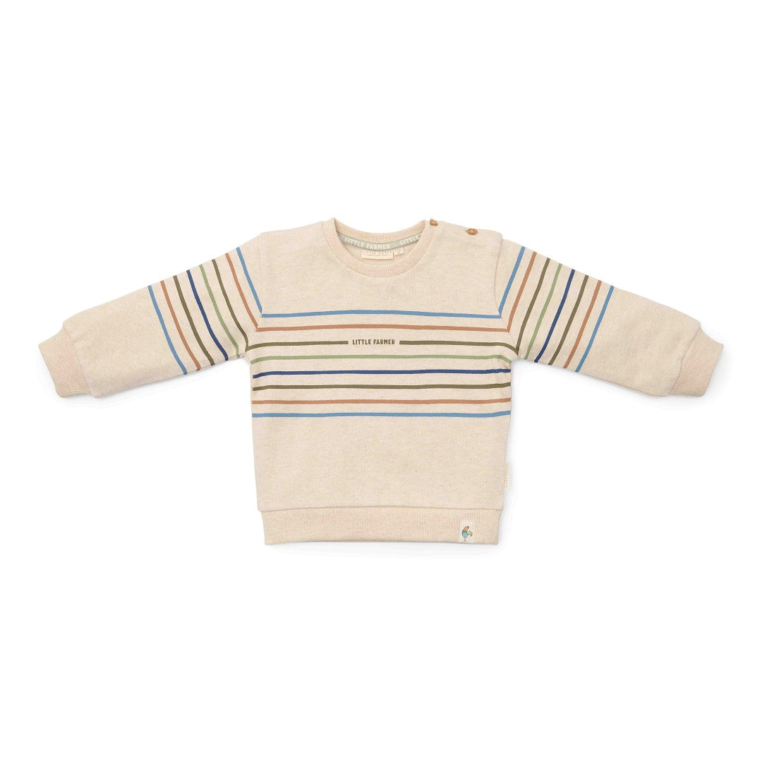 Little Dutch Pullover Sand Little Farm für Babys und Kinder – Vorderansicht