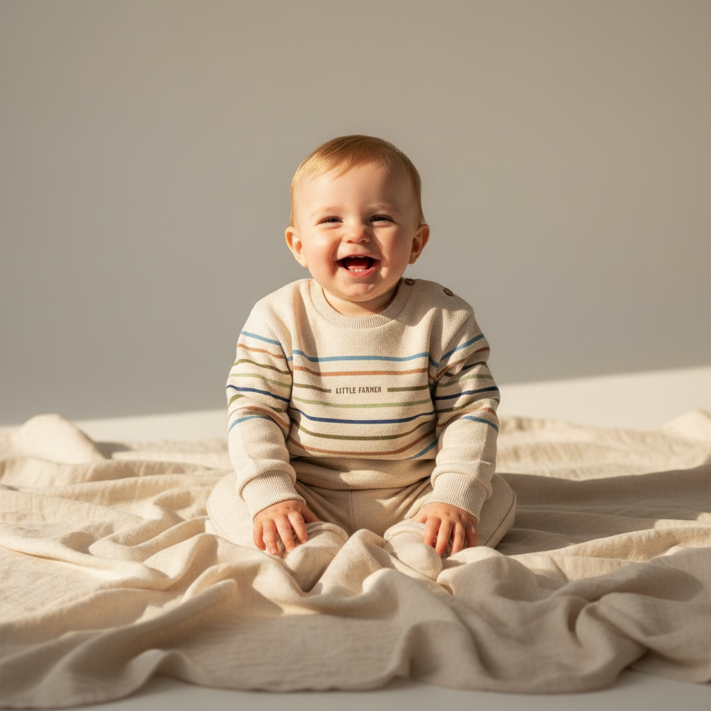 Little Dutch Pullover Sand aus Bio-Baumwolle – weiches Kinder-Oberteil