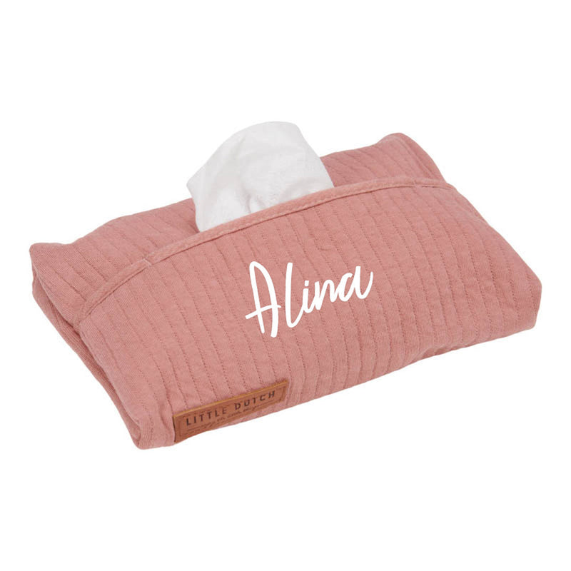 Little Dutch Feuchttücherbezug Pure Pink Blush – personalisierte Ansicht