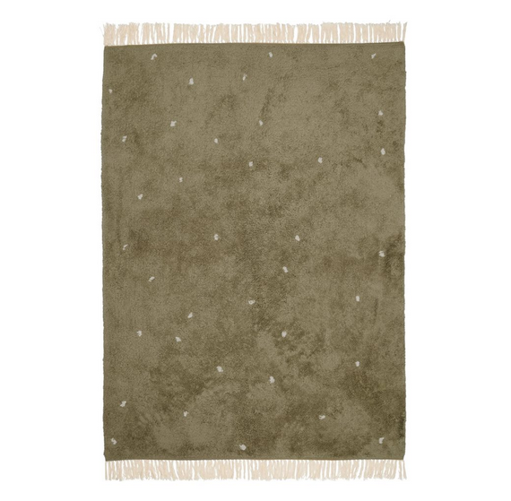 Little Dutch Kinderteppich Pure Olive gepunktet