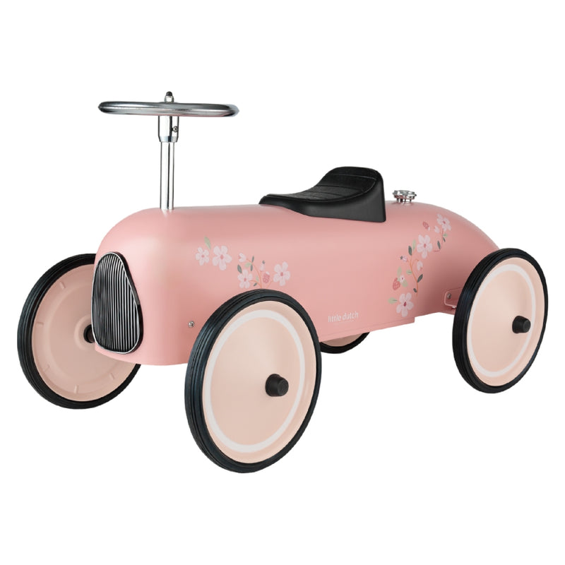 Little Dutch Retro Rutschauto Pink – Kinder-Laufauto aus Metall als Fahrzeugspielzeug und dekorativer Blickfang im Kinderzimmer