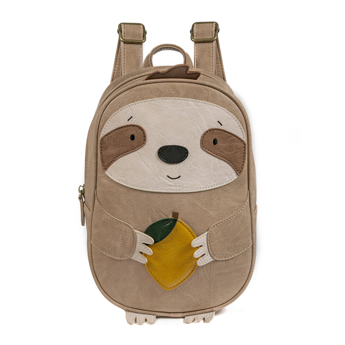 Little Who Kinder-Rucksack Faultier Norbert groß – handgefertigter 5,5-Liter-Rucksack in Vintage-Lederoptik aus veganem Polyurethan