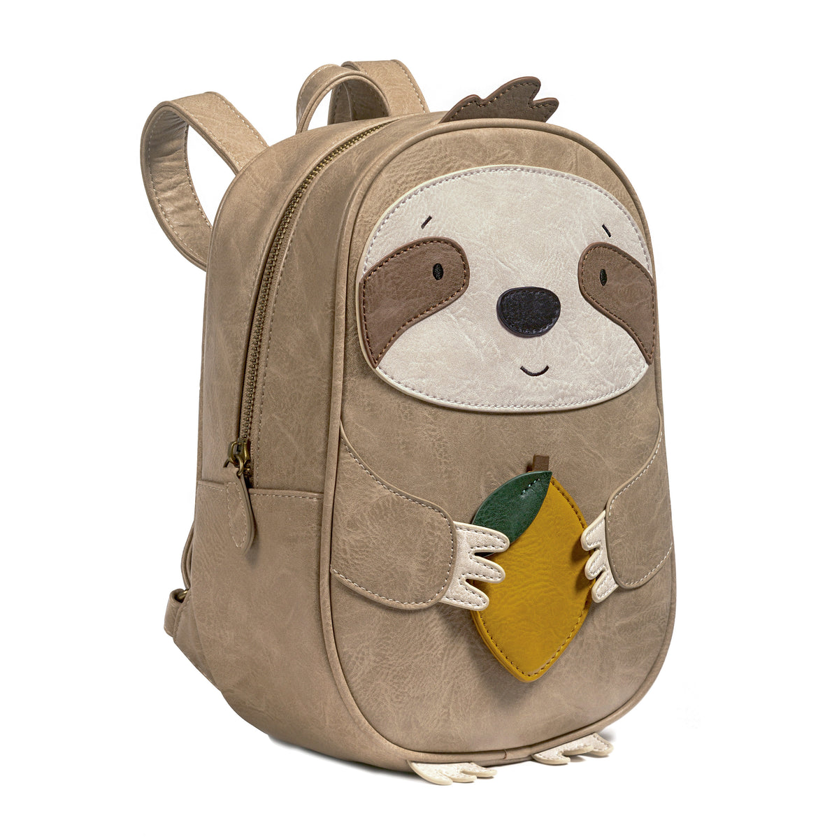 Little Who Kinder-Rucksack Faultier Norbert groß – Produktansicht des kompakten 5,5-Liter-Rucksacks im handgefertigten Vintage-Look