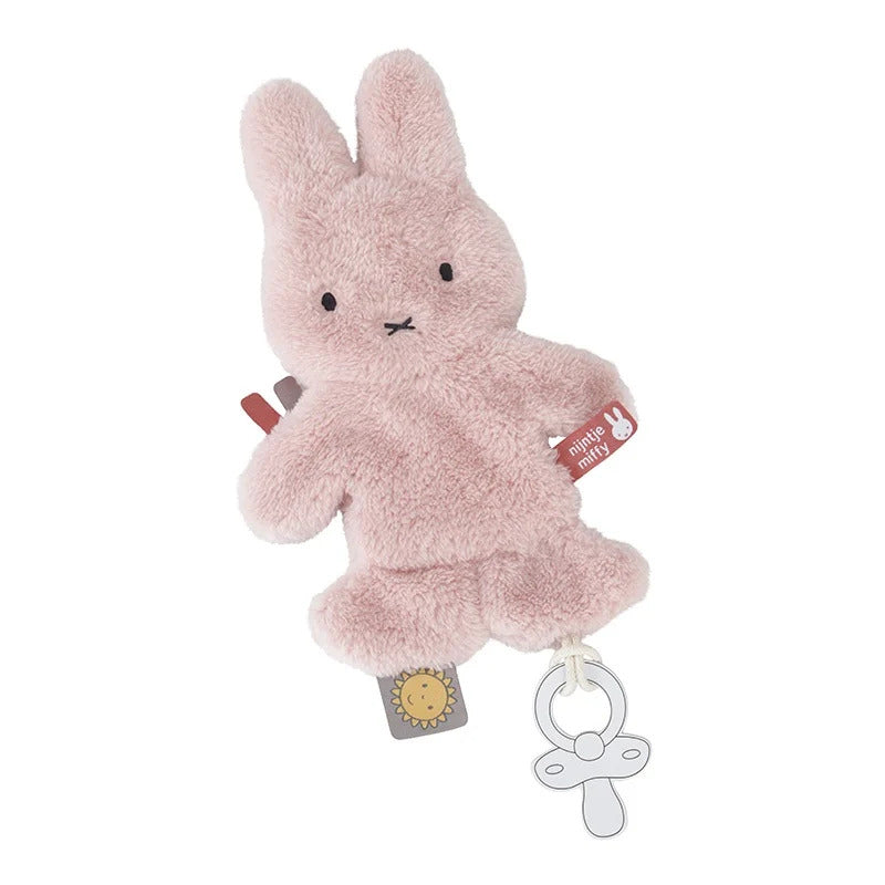 Rosa Miffy Schnullertuch Fluffy Pink mit Stoffetiketten