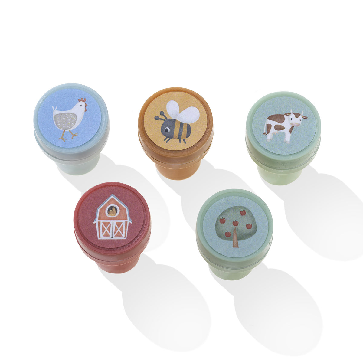 Stempel-Set Little Farm von Little Dutch – mehrfarbiges Kreativset mit 16 Bauernhofmotiven zur Förderung von Fantasie und Feinmotorik