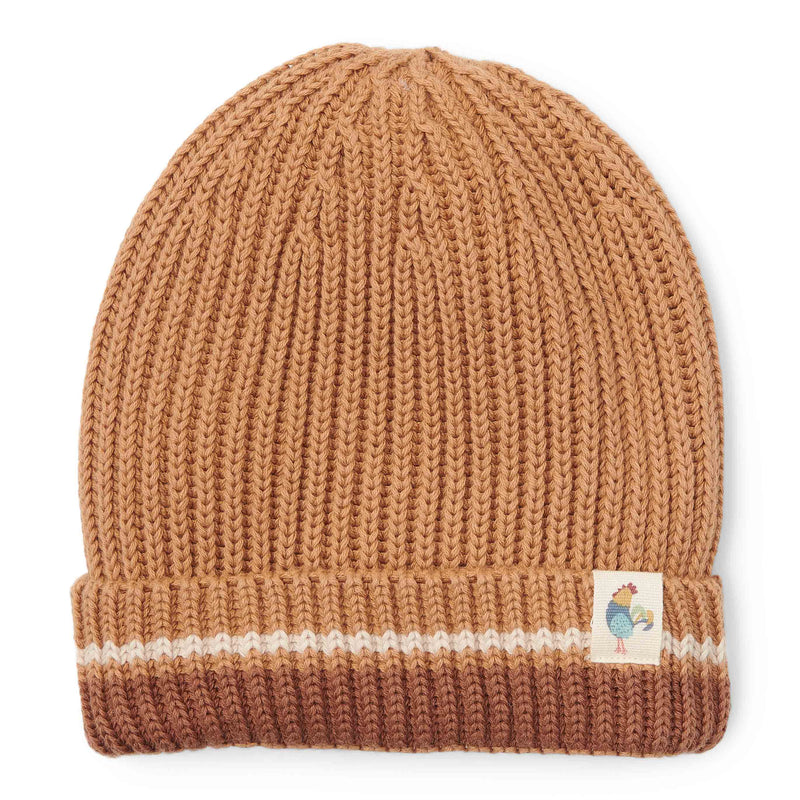 Little Dutch Strickmütze Braun Little Farm aus Bio-Baumwolle für Babys und Kinder