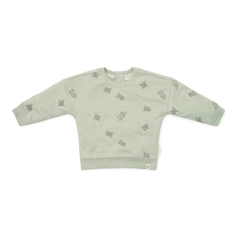Little Dutch Sweatshirt Forest Mint Bugs in Mintgrün mit Käfer-Stickerei