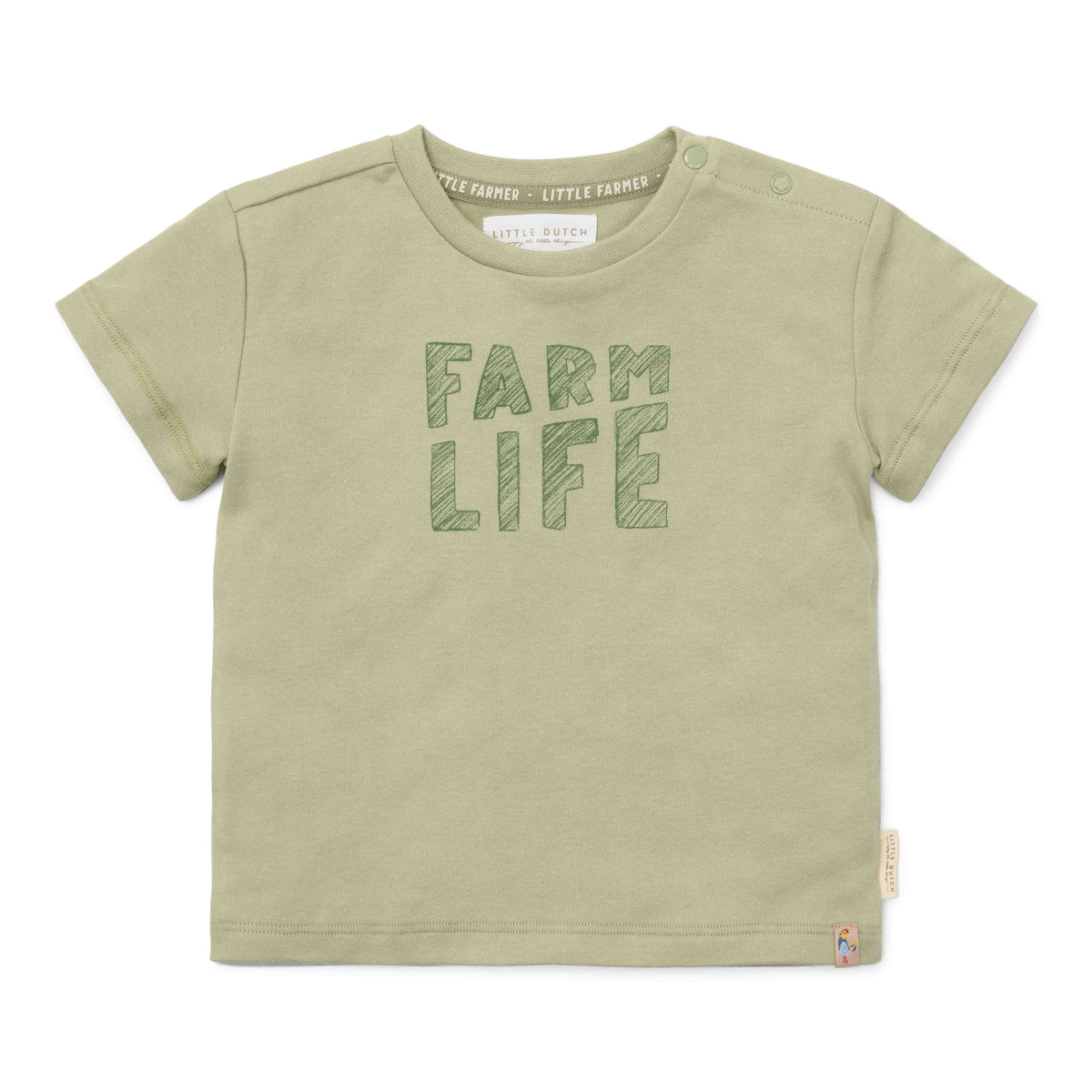 Grünes Kurzarm-T-Shirt Little Farm von Little Dutch für Babys und Kinder