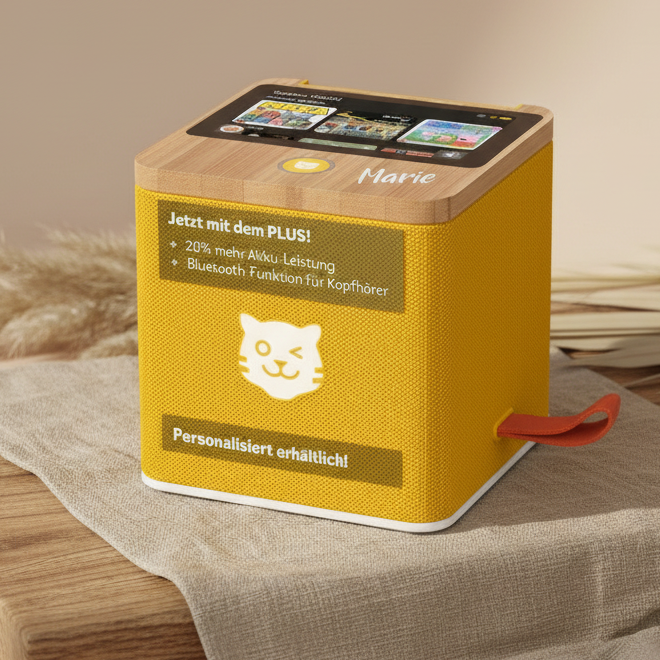 tigerbox TOUCH PLUS geel Bluetooth | door Schmatzepuffer® "personaliseerbaar"