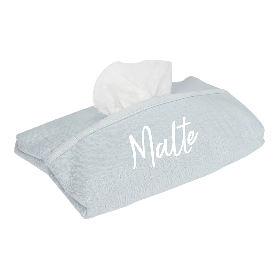 Feuchttücherbezug Pure Soft Blue personalisierbar