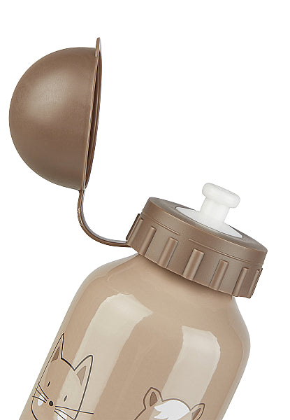 Sterntaler Trinkflasche Bauernhof in Beige – Detailansicht der Aluminium-Kinderflasche mit Bauernhoftieren für Kita, Schule und Ausflüge
