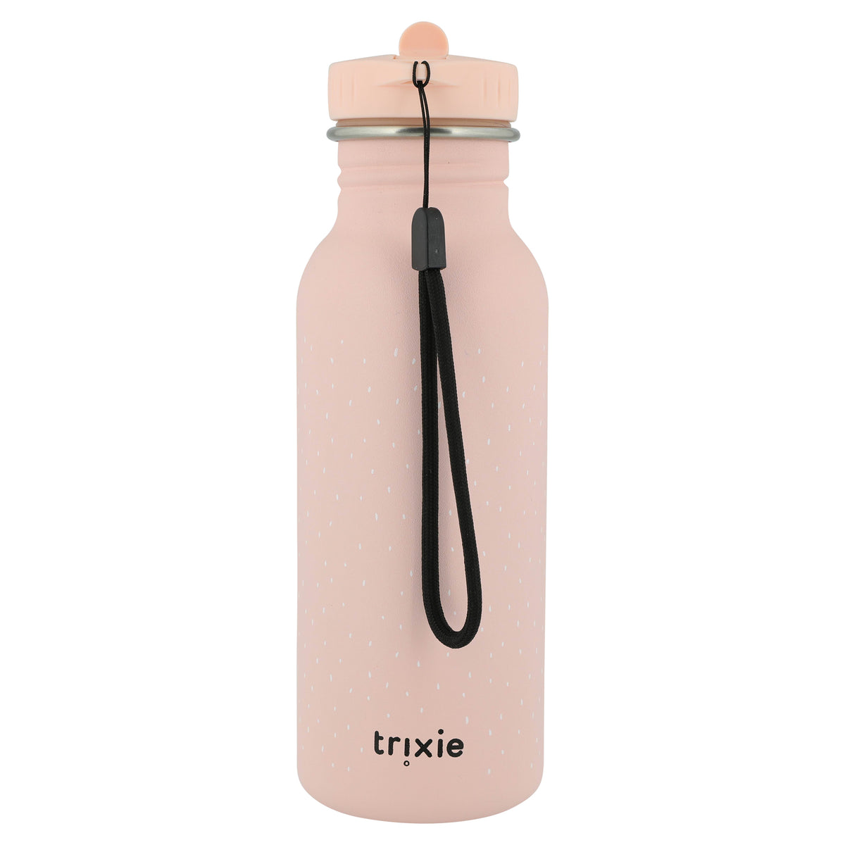 Trixie Trinkflasche Frau Hase 500 ml aus Edelstahl – rosa Kinder-Trinkflasche mit Hasenmotiv für Schule, Kita und unterwegs