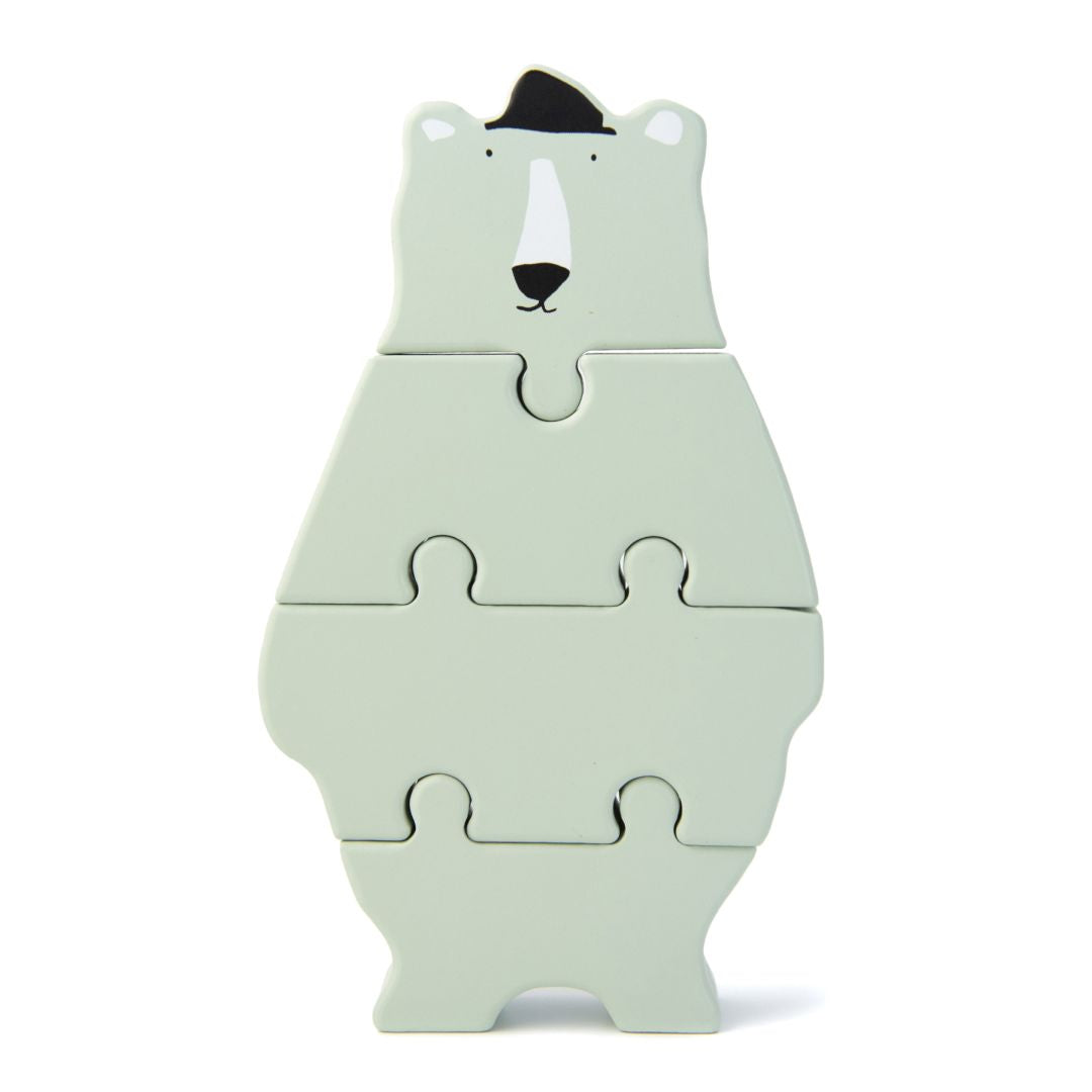 Holz-Puzzlefigur Herr Eisbär von Trixie – nachhaltiges Motorikpuzzle zum Zusammensetzen für Kinder ab 2 Jahren