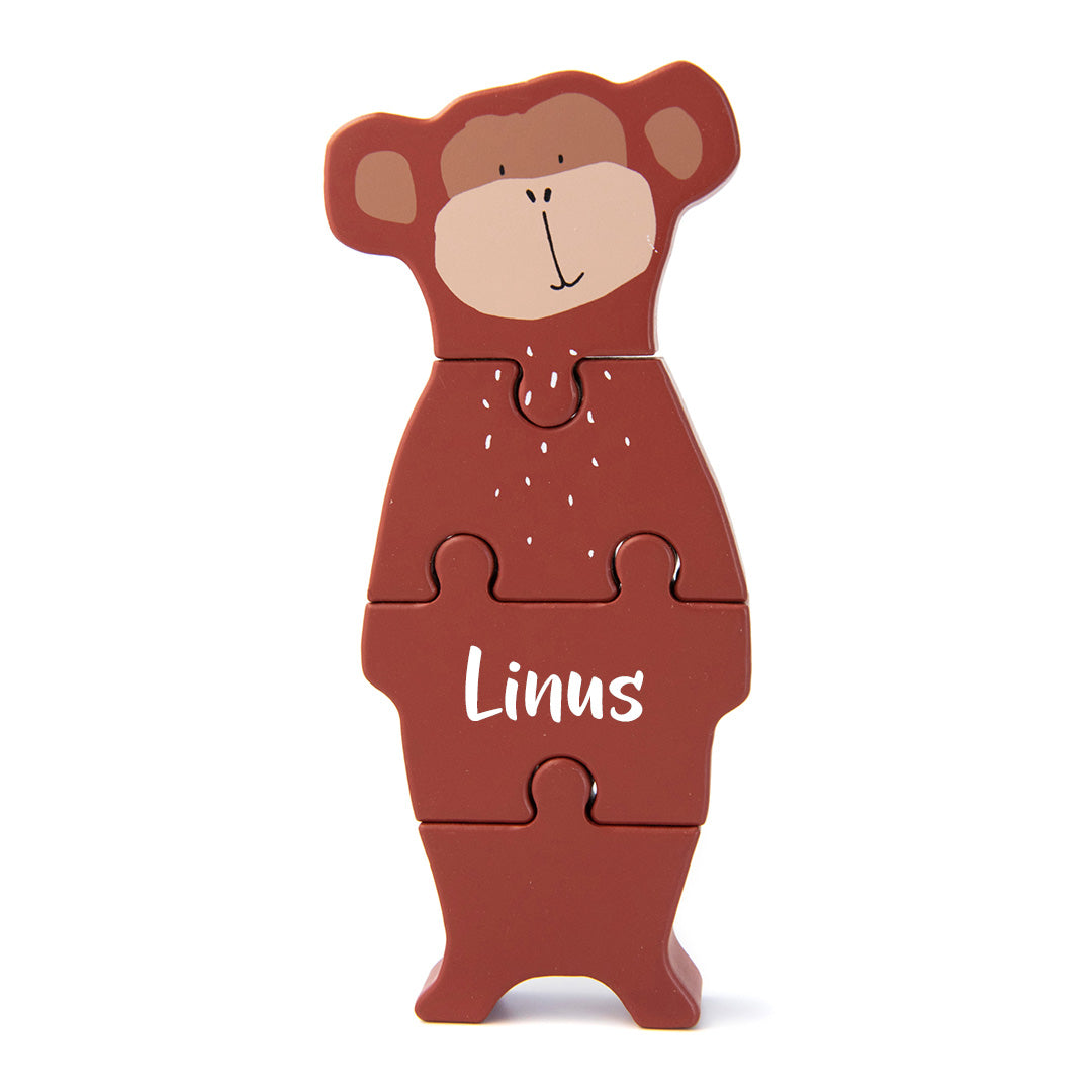 Personalisierte Trixie Puzzlefigur Herr Affe aus Holz