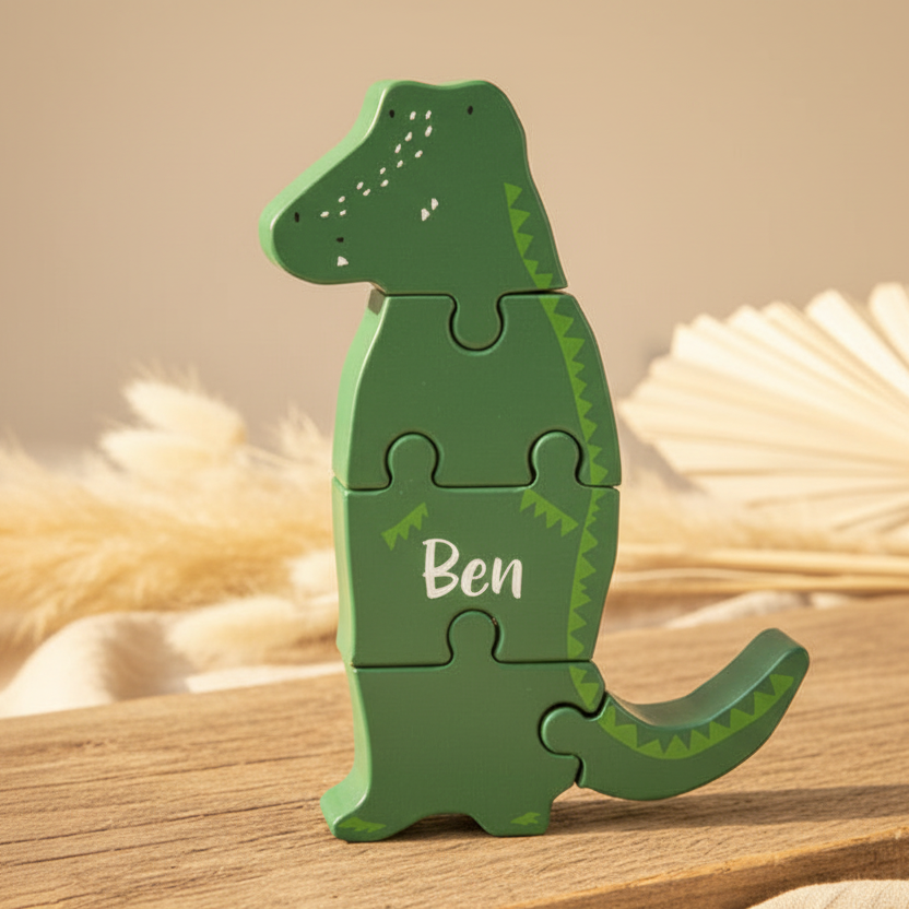 Trixie Holzpuzzle Herr Krokodil mit personalisiertem Namensdruck