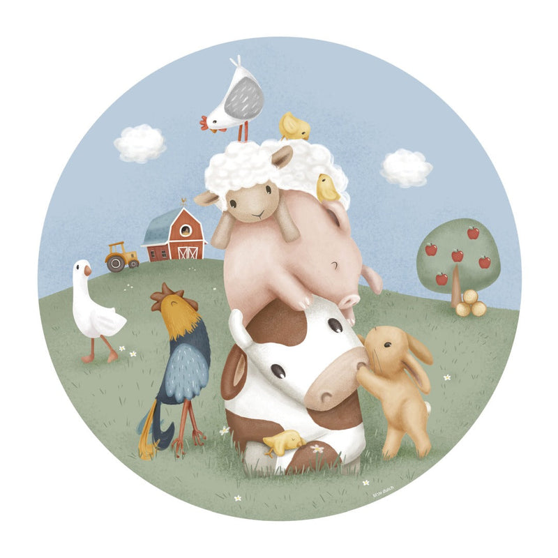 Runder Tapetenkreis Little Farm von Little Dutch mit Bauernhofmotiven