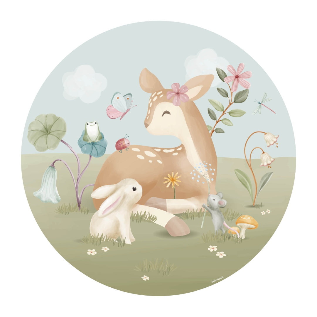 Runde Vliestapete Fairy Garden 100 cm