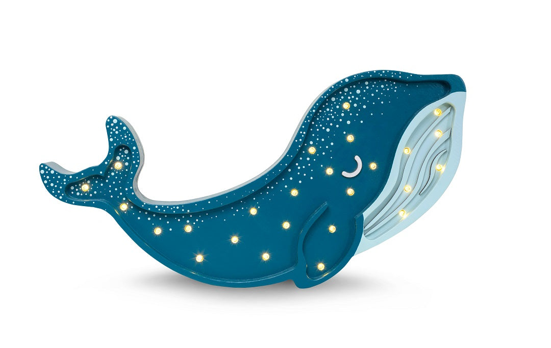 Little Lights Holz-Nachtlicht Wal Galaxie Türkis – Produktansicht