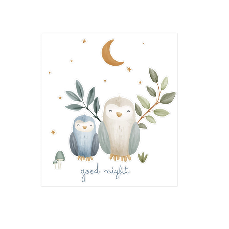 Little Dutch Wandsticker Forest Friends Good Night mit Eulen und Mond