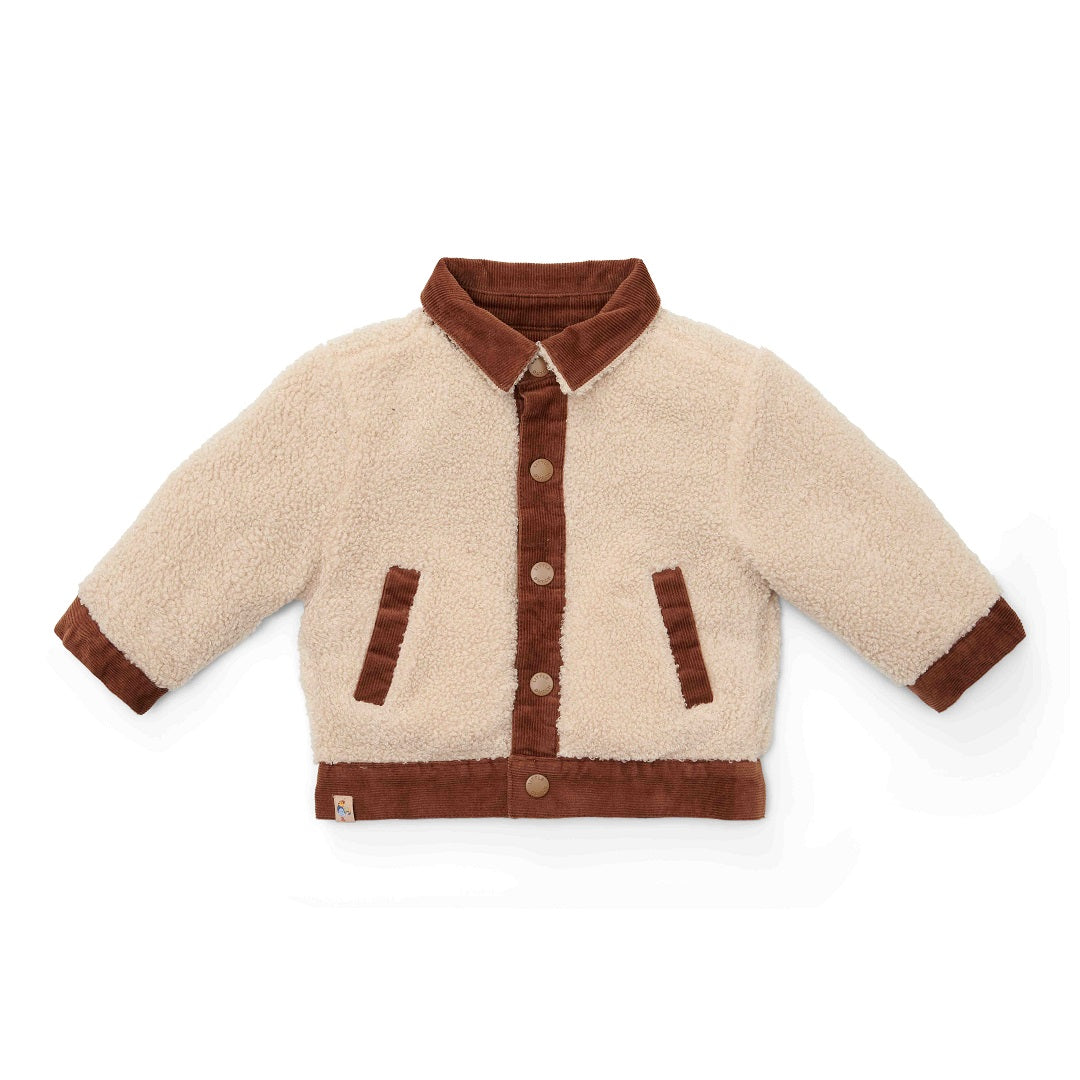Little Dutch Wendejacke Brown Sand – weitere Produktansicht der Cord- und Teddyjacke