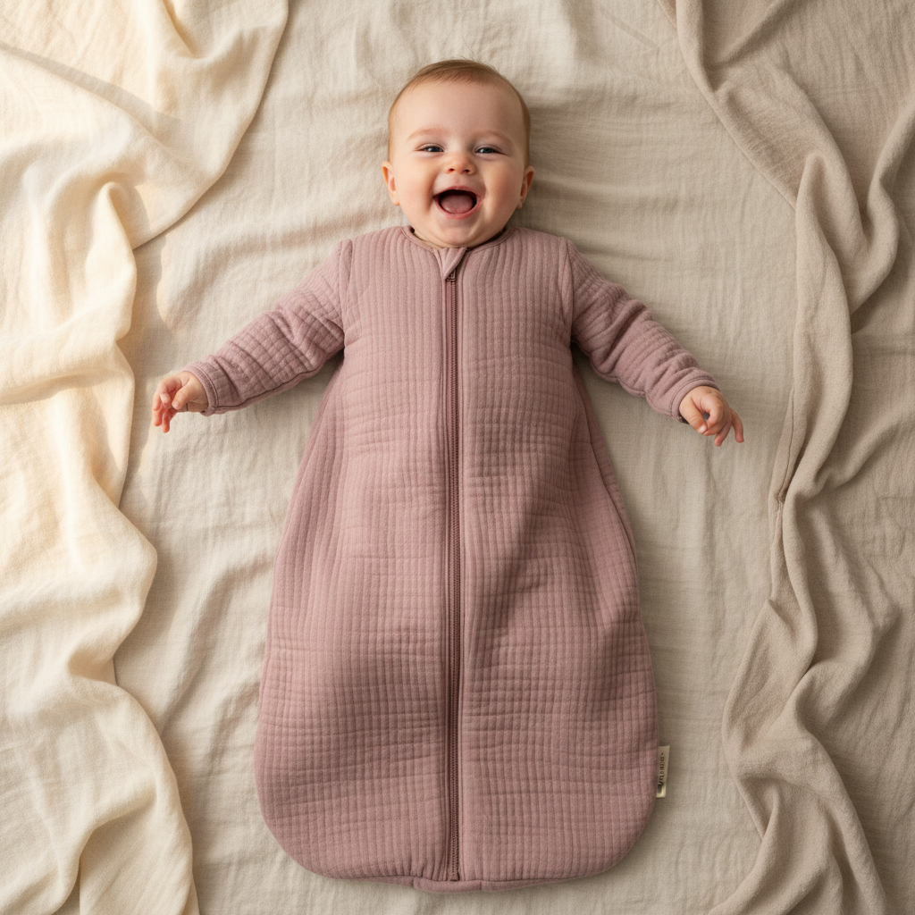 Little Dutch Winter-Babyschlafsack Pure Mauve 90 cm mit langen Ärmeln