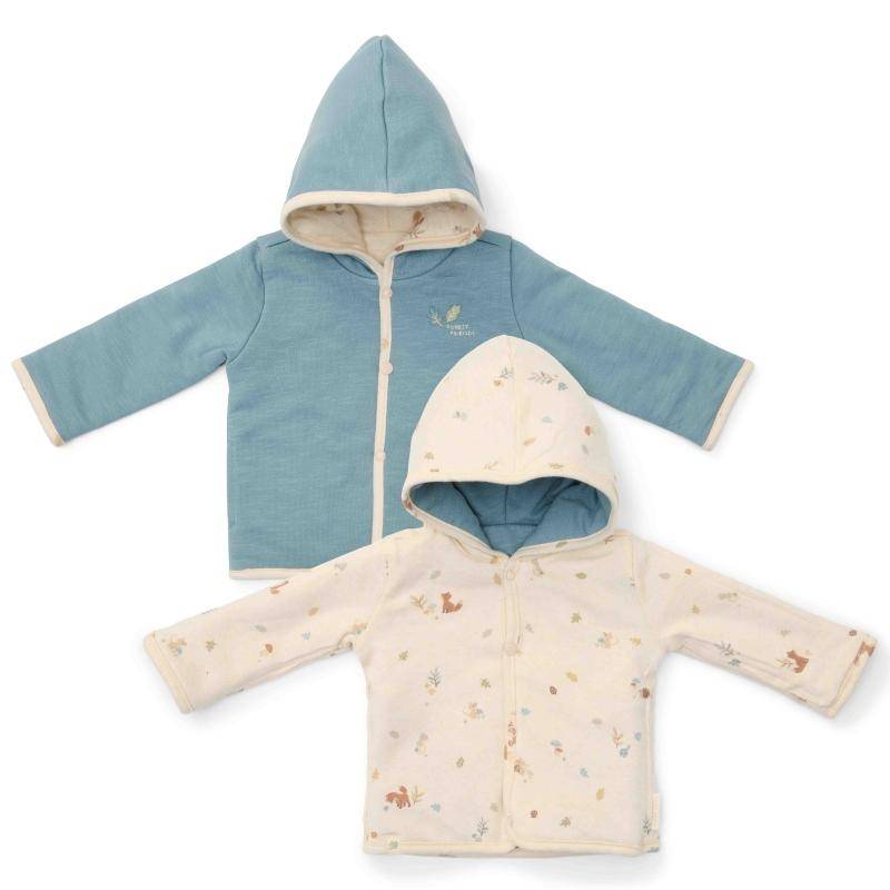 Little Dutch Wendejacke Stone Blue mit Kapuze in Blau und Beige