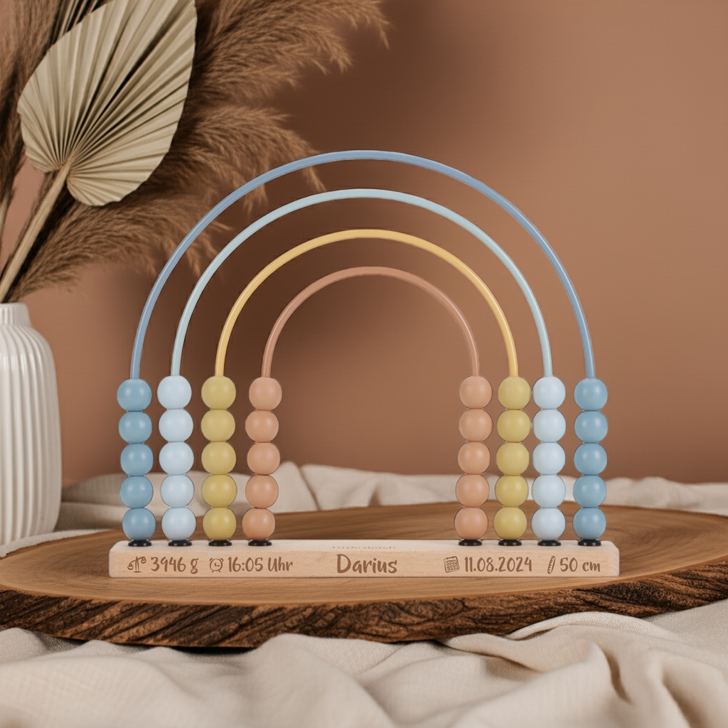 Abacus Arc-en-ciel amis de la forêt en bois – à partir de 12 mois
