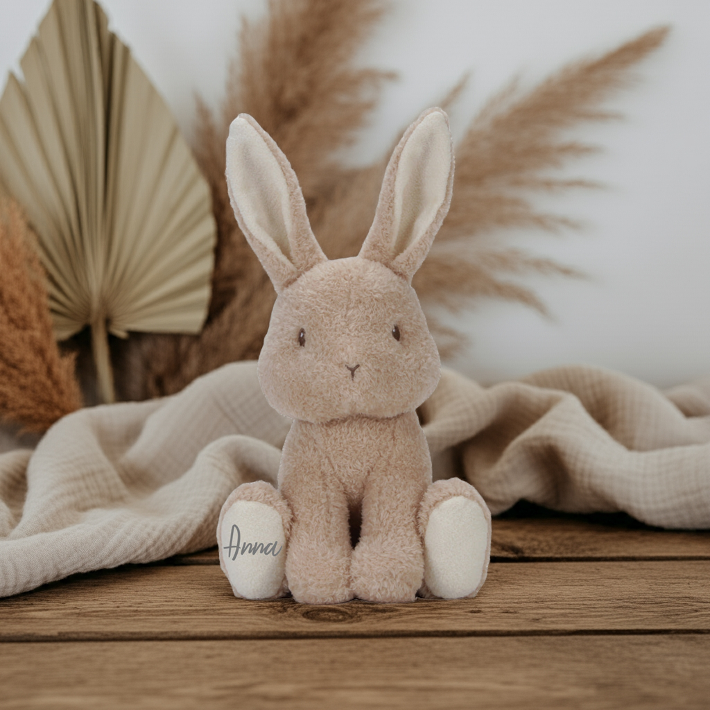 Baby Bunny Hase als weiches Kuscheltier – optional mit Name personalisierbar