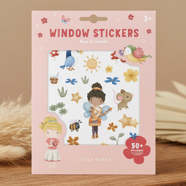 Fenstersticker Rosa & Friends für Kinder zum Dekorieren von Fenstern und Spiegeln
