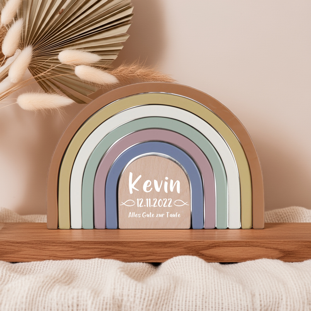 Rainbow Stacking Tower Vintage for Christening – customizable | Little Dutch
