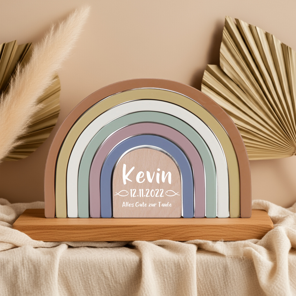 Rainbow Stacking Tower Vintage for Christening – customizable | Little Dutch