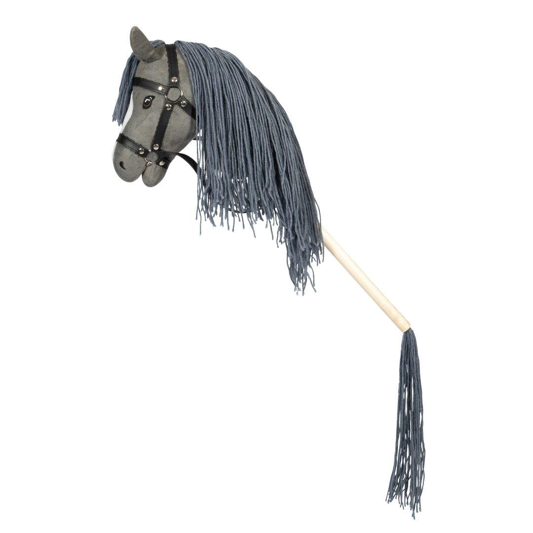 Graues byAstrup Hobby Horse mit abnehmbarem Schweif und Zaumzeug