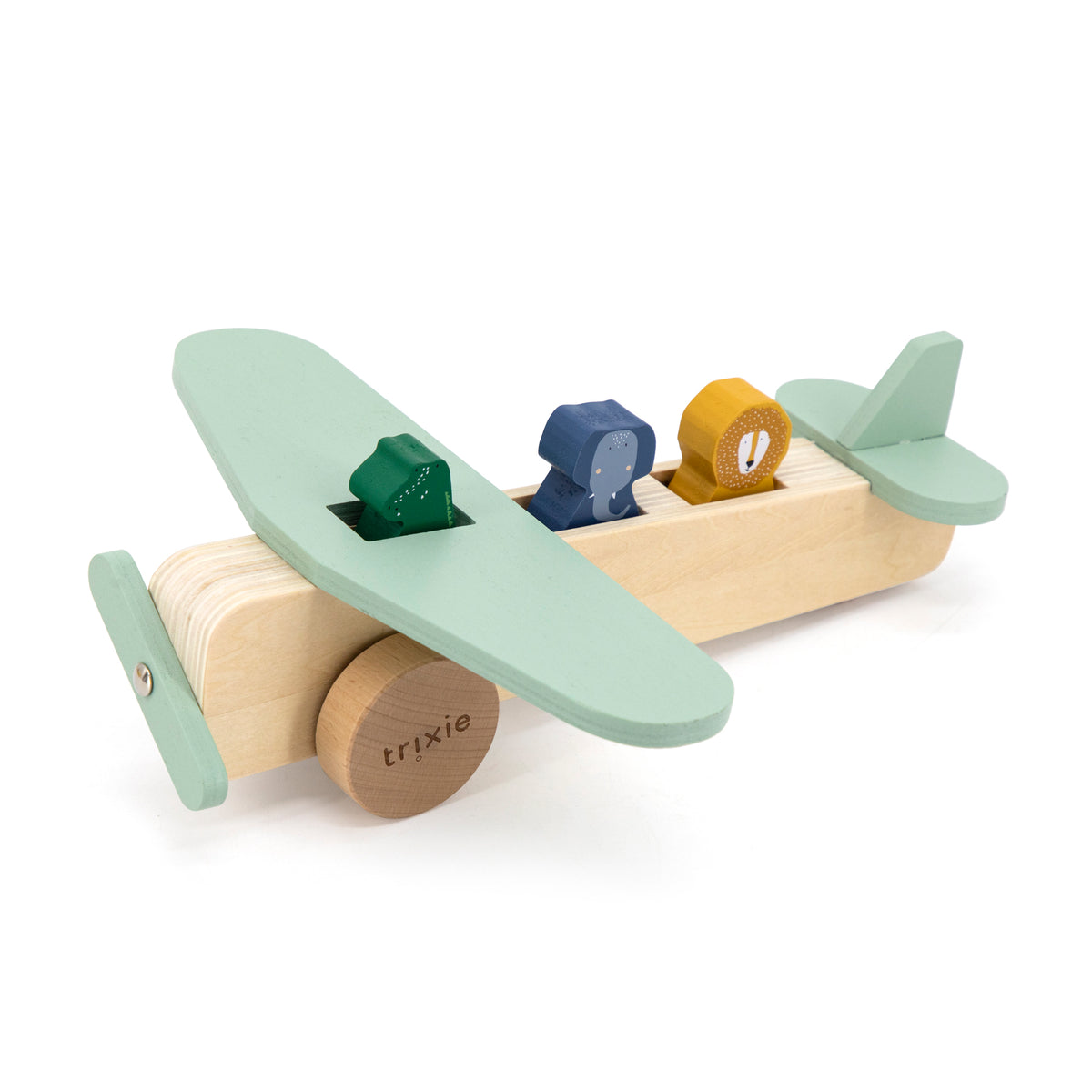 Avion en bois avec animaux – personnalisable | Trixie