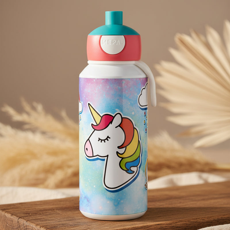 Mepal Campus Pop-Up Trinkflasche mit Einhorn-Motiv