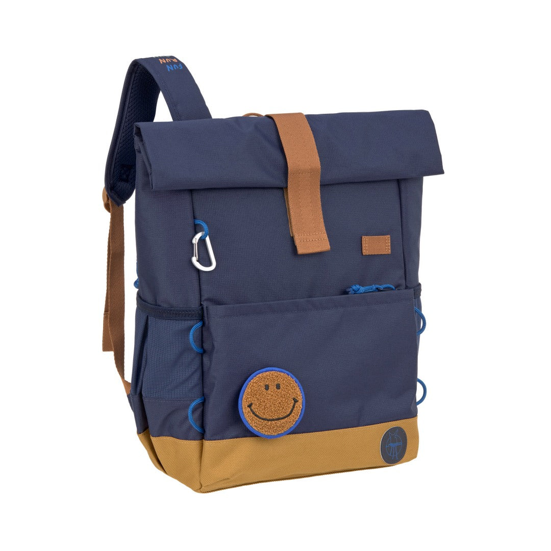 Lässig Little Gang Rolltop-Kinderrucksack Dunkelblau mit 12 bis 15 Liter Volumen