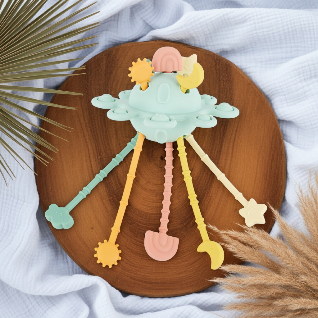 Giocattolo attività Montessori in silicone pianeta - Eucalipto | bieco