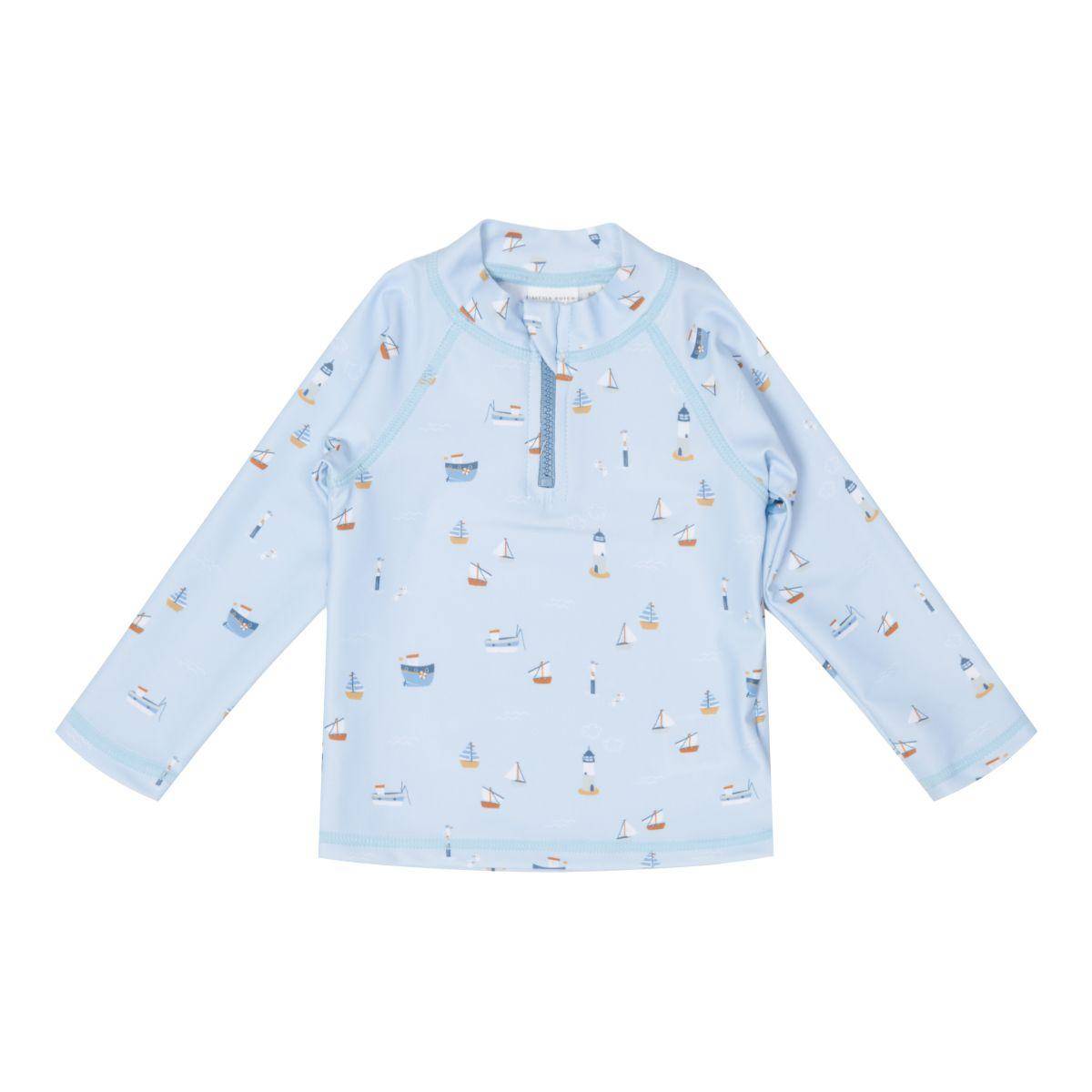 Little Dutch Langarm-Badeshirt Sailors Bay Blue Größe 98/104