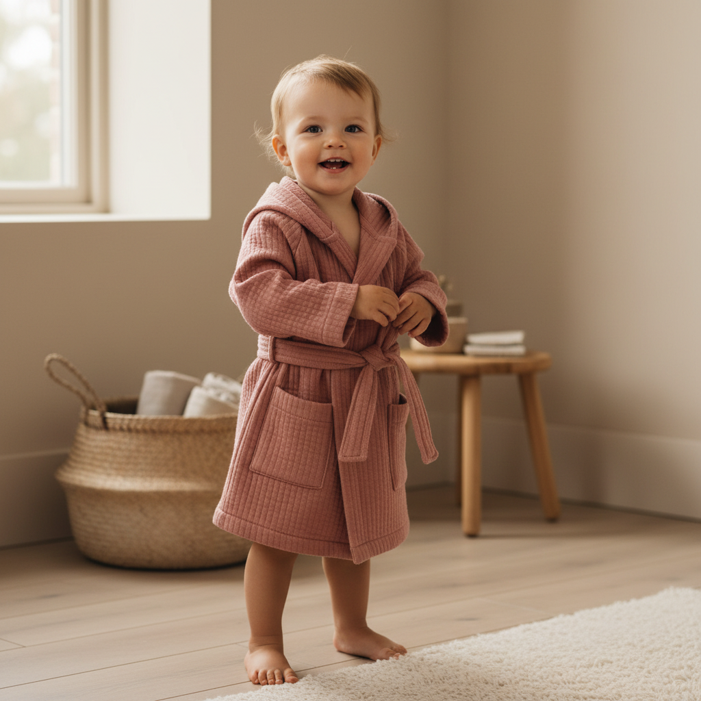 Personalisierter Little Dutch Bademantel Pure Pink Blush