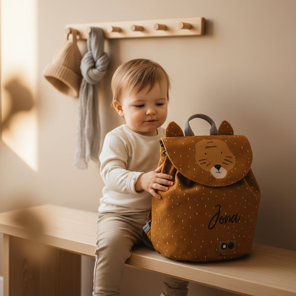 Trixie Mini-Rucksack Herr Tiger in Ocker aus Baumwolle